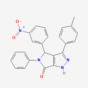 molecular formula C24H18N4O3 B10870436 3-(4-methylphenyl)-4-(3-nitrophenyl)-5-phenyl-4,5-dihydropyrrolo[3,4-c]pyrazol-6(2H)-one 