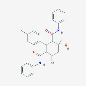 4-hydroxy-4-methyl-2-(4-methylphenyl)-6-oxo-N,N'-diphenylcyclohexane-1,3-dicarboxamide