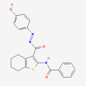 N-(3-{[2-(4-oxocyclohexa-2,5-dien-1-ylidene)hydrazinyl]carbonyl}-4,5,6,7-tetrahydro-1-benzothiophen-2-yl)benzamide