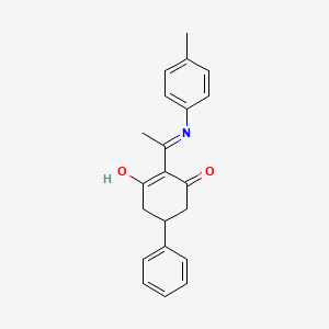 molecular formula C21H21NO2 B10870454 2-{1-[(4-Methylphenyl)amino]ethylidene}-5-phenylcyclohexane-1,3-dione 