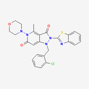 molecular formula C25H22ClN5O3S B10870455 2-(benzo[d]thiazol-2-yl)-1-(2-chlorobenzyl)-4-methyl-5-morpholino-1H-pyrazolo[4,3-c]pyridine-3,6(2H,5H)-dione 