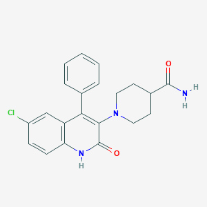 1-(6-Chloro-2-oxo-4-phenyl-1,2-dihydroquinolin-3-yl)piperidine-4-carboxamide