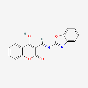 molecular formula C17H10N2O4 B10870474 3-[(E)-(1,3-benzoxazol-2-ylimino)methyl]-4-hydroxy-2H-chromen-2-one 