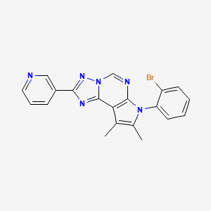 molecular formula C20H15BrN6 B10870482 7-(2-Bromophenyl)-8,9-dimethyl-2-(3-pyridyl)-7H-pyrrolo[3,2-E][1,2,4]triazolo[1,5-C]pyrimidine 