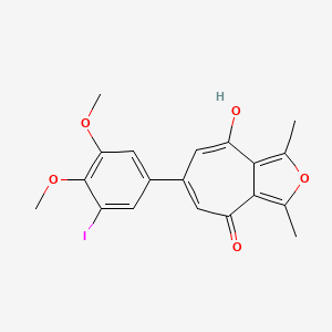 molecular formula C19H17IO5 B10870493 8-hydroxy-6-(3-iodo-4,5-dimethoxyphenyl)-1,3-dimethyl-4H-cyclohepta[c]furan-4-one 