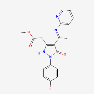 methyl {(4Z)-1-(4-fluorophenyl)-5-oxo-4-[1-(pyridin-2-ylamino)ethylidene]-4,5-dihydro-1H-pyrazol-3-yl}acetate