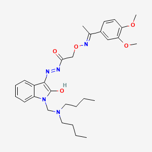 molecular formula C29H39N5O5 B10870569 N'-{(3Z)-1-[(dibutylamino)methyl]-2-oxo-1,2-dihydro-3H-indol-3-ylidene}-2-({[(1E)-1-(3,4-dimethoxyphenyl)ethylidene]amino}oxy)acetohydrazide 