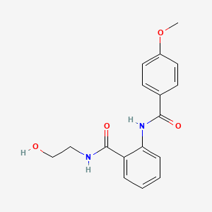 molecular formula C17H18N2O4 B10870570 N-(2-hydroxyethyl)-2-{[(4-methoxyphenyl)carbonyl]amino}benzamide 