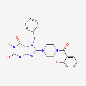 7-benzyl-8-{4-[(2-fluorophenyl)carbonyl]piperazin-1-yl}-1,3-dimethyl-3,7-dihydro-1H-purine-2,6-dione