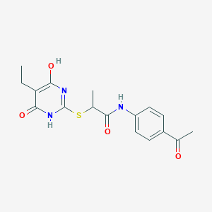 N-(4-acetylphenyl)-2-[(5-ethyl-4-hydroxy-6-oxo-1,6-dihydropyrimidin-2-yl)sulfanyl]propanamide