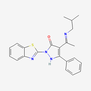 (4Z)-2-(1,3-benzothiazol-2-yl)-4-{1-[(2-methylpropyl)amino]ethylidene}-5-phenyl-2,4-dihydro-3H-pyrazol-3-one