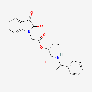 molecular formula C22H22N2O5 B10870646 1-oxo-1-[(1-phenylethyl)amino]butan-2-yl (2,3-dioxo-2,3-dihydro-1H-indol-1-yl)acetate 