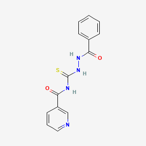 molecular formula C14H12N4O2S B10870657 N-(N'-Benzoyl-hydrazinocarbothioyl)-nicotinamide 