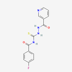 4-Fluoro-N-[N'-(pyridine-3-carbonyl)-hydrazinocarbothioyl]-benzamide