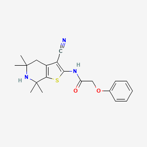 N-(3-cyano-5,5,7,7-tetramethyl-4,5,6,7-tetrahydrothieno[2,3-c]pyridin-2-yl)-2-phenoxyacetamide