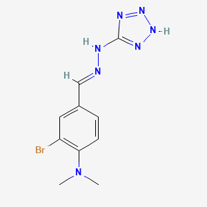 2-bromo-N,N-dimethyl-4-{(E)-[2-(1H-tetrazol-5-yl)hydrazinylidene]methyl}aniline