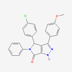 molecular formula C24H18ClN3O2 B10870706 4-(4-chlorophenyl)-3-(4-methoxyphenyl)-5-phenyl-4,5-dihydropyrrolo[3,4-c]pyrazol-6(1H)-one 