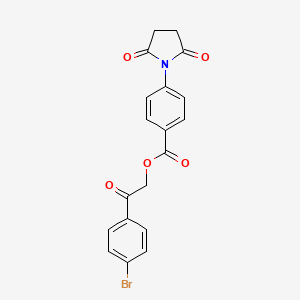 molecular formula C19H14BrNO5 B10870709 2-(4-Bromophenyl)-2-oxoethyl 4-(2,5-dioxopyrrolidin-1-yl)benzoate 