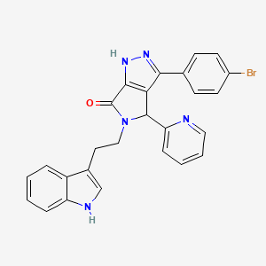 3-(4-bromophenyl)-5-[2-(1H-indol-3-yl)ethyl]-4-(pyridin-2-yl)-4,5-dihydropyrrolo[3,4-c]pyrazol-6(2H)-one