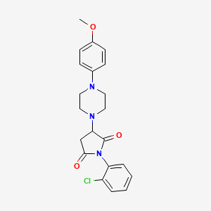 molecular formula C21H22ClN3O3 B10870742 1-(2-Chlorophenyl)-3-[4-(4-methoxyphenyl)piperazin-1-yl]pyrrolidine-2,5-dione 