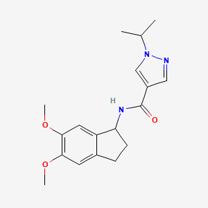 molecular formula C18H23N3O3 B10870749 N-(5,6-dimethoxy-2,3-dihydro-1H-inden-1-yl)-1-(propan-2-yl)-1H-pyrazole-4-carboxamide 