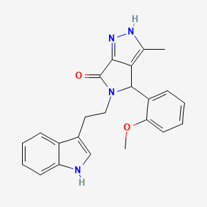 molecular formula C23H22N4O2 B10870753 5-[2-(1H-indol-3-yl)ethyl]-4-(2-methoxyphenyl)-3-methyl-4,5-dihydropyrrolo[3,4-c]pyrazol-6(1H)-one 