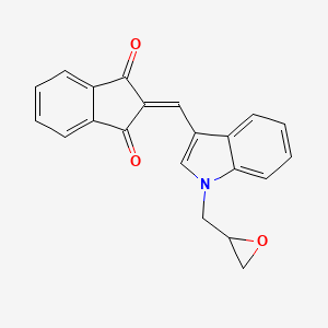 molecular formula C21H15NO3 B10870762 2-{[1-(oxiran-2-ylmethyl)-1H-indol-3-yl]methylidene}-1H-indene-1,3(2H)-dione 