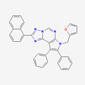 7-(2-Furylmethyl)-2-(1-naphthyl)-8,9-diphenyl-7H-pyrrolo[3,2-E][1,2,4]triazolo[1,5-C]pyrimidine