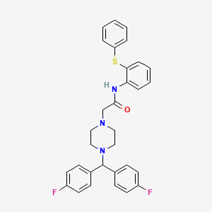 molecular formula C31H29F2N3OS B10870796 2-{4-[bis(4-fluorophenyl)methyl]piperazin-1-yl}-N-[2-(phenylsulfanyl)phenyl]acetamide 