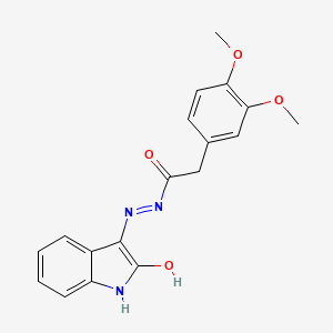 2-(3,4-dimethoxyphenyl)-N'-[(3Z)-2-oxo-1,2-dihydro-3H-indol-3-ylidene]acetohydrazide