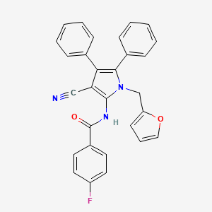 N-[3-cyano-1-(furan-2-ylmethyl)-4,5-diphenylpyrrol-2-yl]-4-fluorobenzamide