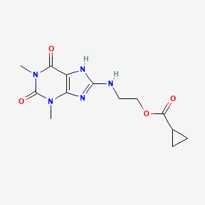 2-[(1,3-dimethyl-2,6-dioxo-2,3,6,7-tetrahydro-1H-purin-8-yl)amino]ethyl cyclopropanecarboxylate