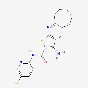 molecular formula C18H17BrN4OS B10870859 3-Amino-N-(5-bromo-2-pyridinyl)-6,7,8,9-tetrahydro-5H-cyclohepta[B]thieno[3,2-E]pyridine-2-carboxamide 