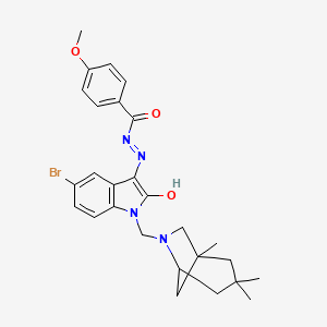 N'-{(3Z)-5-bromo-2-oxo-1-[(1,3,3-trimethyl-6-azabicyclo[3.2.1]oct-6-yl)methyl]-1,2-dihydro-3H-indol-3-ylidene}-4-methoxybenzohydrazide