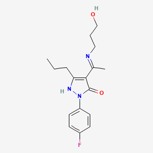 molecular formula C17H22FN3O2 B10870890 (4Z)-2-(4-fluorophenyl)-4-{1-[(3-hydroxypropyl)amino]ethylidene}-5-propyl-2,4-dihydro-3H-pyrazol-3-one 