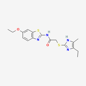 N-(6-ethoxy-1,3-benzothiazol-2-yl)-2-[(5-ethyl-4-methyl-1H-imidazol-2-yl)sulfanyl]acetamide