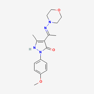 molecular formula C17H22N4O3 B10870893 (4Z)-2-(4-methoxyphenyl)-5-methyl-4-[1-(morpholin-4-ylamino)ethylidene]-2,4-dihydro-3H-pyrazol-3-one 