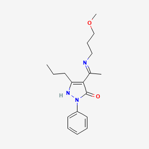 (4Z)-4-{1-[(3-methoxypropyl)amino]ethylidene}-2-phenyl-5-propyl-2,4-dihydro-3H-pyrazol-3-one