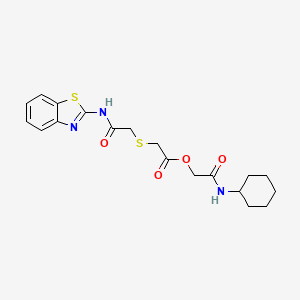 molecular formula C19H23N3O4S2 B10870899 2-(Cyclohexylamino)-2-oxoethyl {[2-(1,3-benzothiazol-2-ylamino)-2-oxoethyl]sulfanyl}acetate 