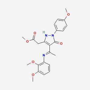 methyl [(4Z)-4-{1-[(2,3-dimethoxyphenyl)amino]ethylidene}-1-(4-methoxyphenyl)-5-oxo-4,5-dihydro-1H-pyrazol-3-yl]acetate