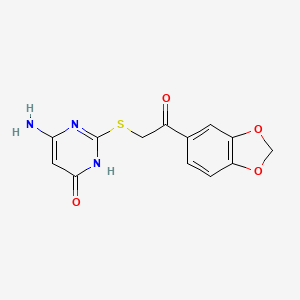 molecular formula C13H11N3O4S B10870908 6-amino-2-[2-(1,3-benzodioxol-5-yl)-2-oxoethyl]sulfanyl-1H-pyrimidin-4-one 