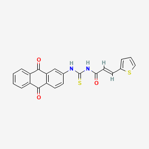 (2E)-N-[(9,10-dioxo-9,10-dihydroanthracen-2-yl)carbamothioyl]-3-(thiophen-2-yl)prop-2-enamide