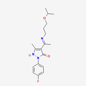 (4Z)-2-(4-fluorophenyl)-5-methyl-4-(1-{[3-(propan-2-yloxy)propyl]amino}ethylidene)-2,4-dihydro-3H-pyrazol-3-one