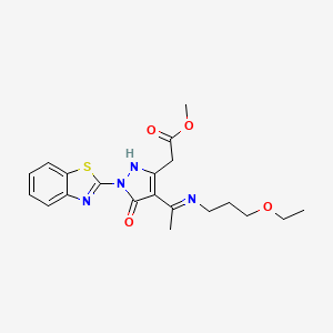 methyl [(4Z)-1-(1,3-benzothiazol-2-yl)-4-{1-[(3-ethoxypropyl)amino]ethylidene}-5-oxo-4,5-dihydro-1H-pyrazol-3-yl]acetate