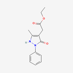 molecular formula C14H16N2O3 B10870931 ethyl 2-(5-hydroxy-3-methyl-1-phenyl-1H-pyrazol-4-yl)acetate CAS No. 2059988-12-2