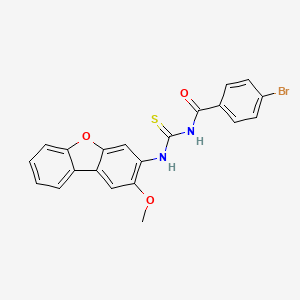 molecular formula C21H15BrN2O3S B10870940 4-bromo-N-[(2-methoxydibenzo[b,d]furan-3-yl)carbamothioyl]benzamide 