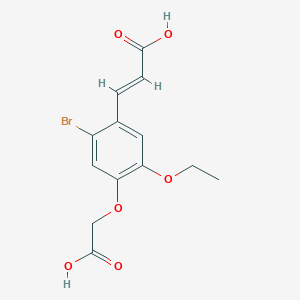 molecular formula C13H13BrO6 B10870945 (2E)-3-[2-bromo-4-(carboxymethoxy)-5-ethoxyphenyl]prop-2-enoic acid 