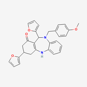 3,11-DI(2-Furyl)-10-(4-methoxybenzyl)-2,3,4,5,10,11-hexahydro-1H-dibenzo[B,E][1,4]diazepin-1-one