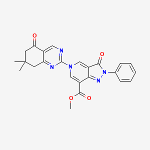 methyl 5-(7,7-dimethyl-5-oxo-5,6,7,8-tetrahydroquinazolin-2-yl)-3-oxo-2-phenyl-3,5-dihydro-2H-pyrazolo[4,3-c]pyridine-7-carboxylate