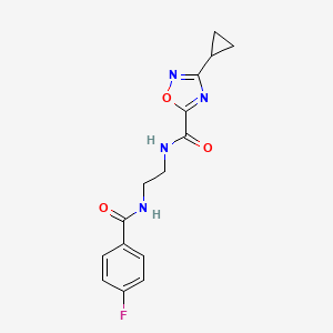 3-cyclopropyl-N-(2-{[(4-fluorophenyl)carbonyl]amino}ethyl)-1,2,4-oxadiazole-5-carboxamide